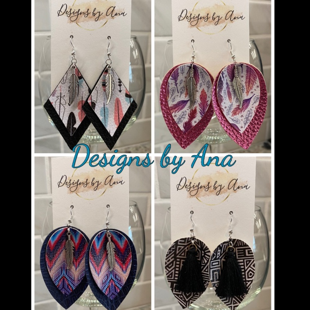 Cute faux leather earrings!